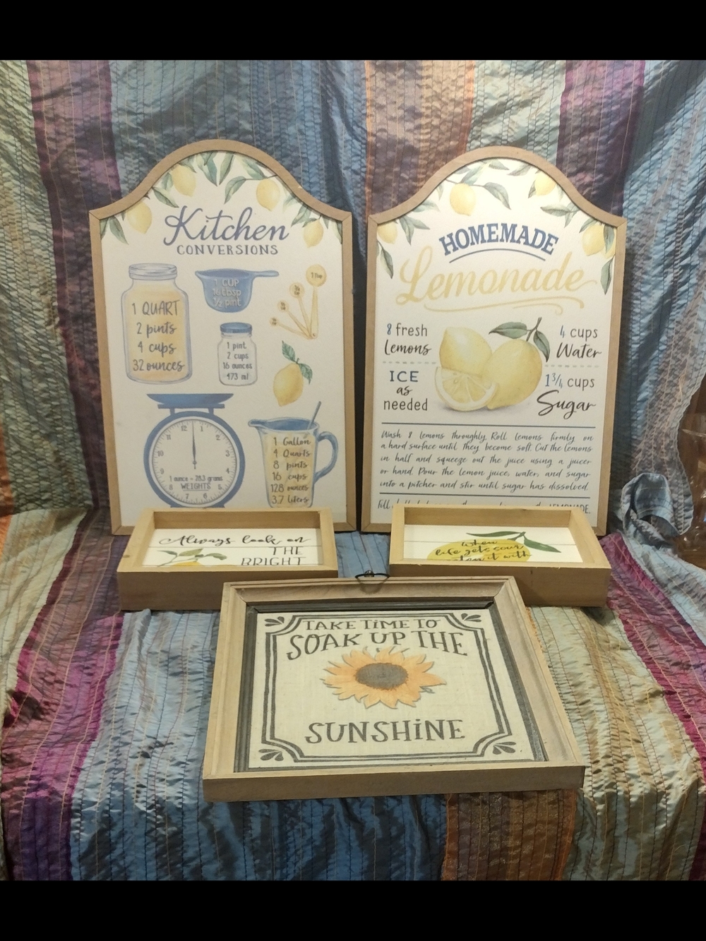 Home Kitchen Lemonade & Sunflower Wall Art Set